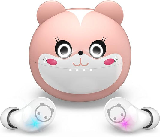 Wireless Earbuds,Kids Wireless Ear Bud with Cute Charging Case, Waterproof Stereo Smallest Wireless Earphone with Microphone for Workout Sport, Headphones for Kids and Adult