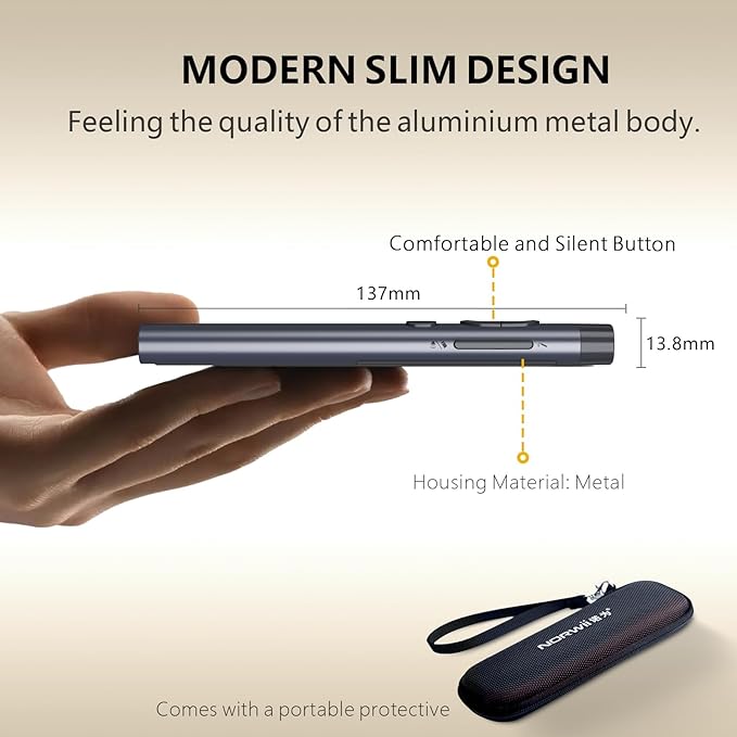 Norwii N97s TV Screen Presentation Clicker for powerpoint presentations, powerpoint clicker, Presentation Remote, Bluetooth Wireless Presenter, Digital Pointer for TV Screen Under Win/mac