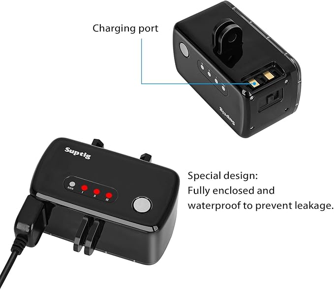 Suptig Waterproof Light Underwater Light for Gopro Hero 13, Hero 12,11,10, 9, 8, 7, 6, 5, 4, 3,2, DJI osmo, Akaso, Insta 360 and Canon Nikon Sony Olympus SLR Cameras Waterproof 180ft(55m)