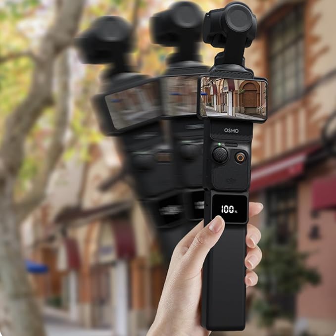 Battery Handle for DJI osmo Pocket 3 Battery Mobile Power Built-in 5000mAh 22.5W Reserved 1/4” Thread（USB-C Does not Support All Output）