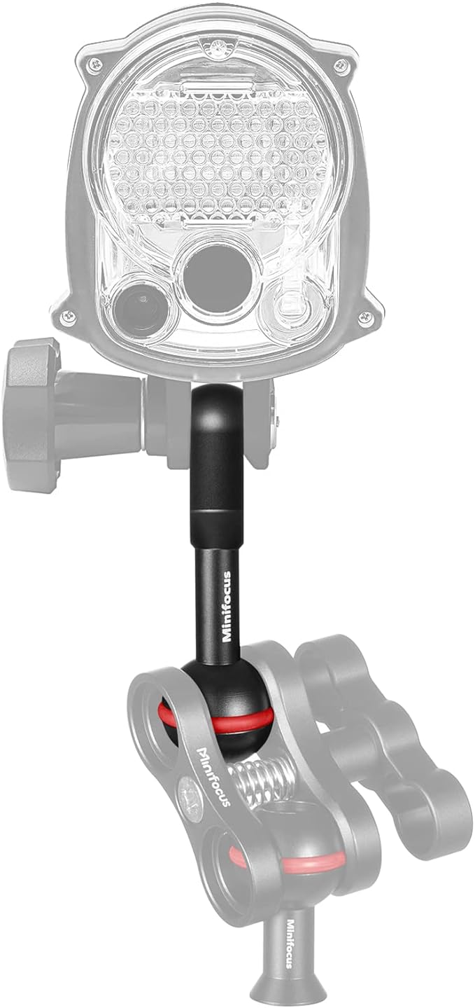 MINIFOCUS 1" Ball to YS Head Clip Arm, 2PCS 3.35"/8.5cm Aluminum Alloy YS Head Adapter Lightweight Arm Underwater Photography Lighting System Connector for Diving Strobe/Video Light