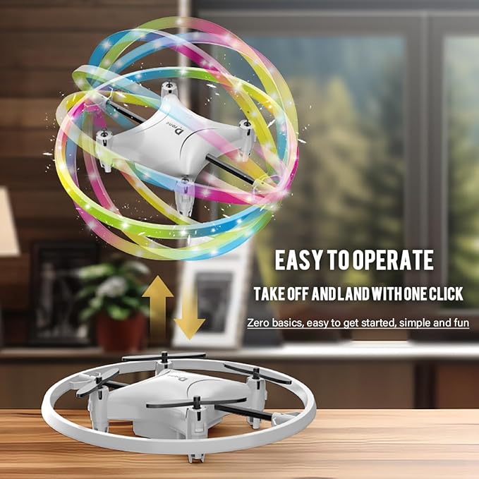 Small Remote Control Drone Quadcopter, 360 Degree Flip LED Light, 90 Degree Circle Flight, 8-12 Years Old Children's toy Mini Drone Christmas Gift