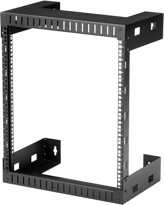 StarTech.com 2-Post 12U Heavy-Duty Wall-Mount Network Rack, 19" Open Frame Server Rack, 12" Deep, Wall Mount Data Rack for IT / AV / Patch Panel / Computer Equipment (RK12WALLO)