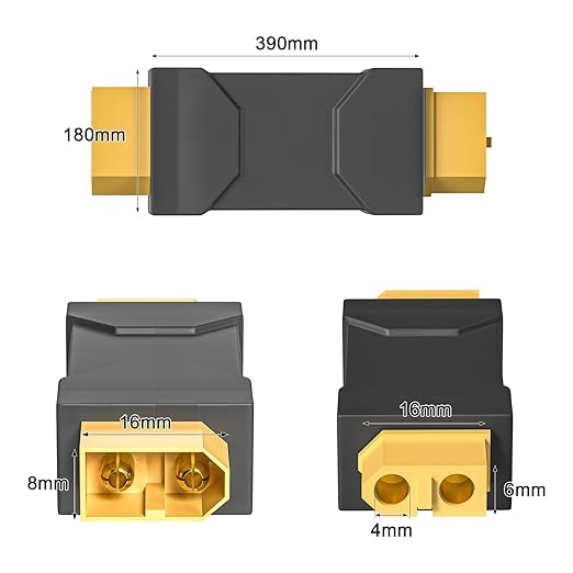 Goupchn XT60 Male to Female Connector Adapter XT60 Wireless Connector Converter 2PCS for RC FPV Car Plane Drone LiPo Battery