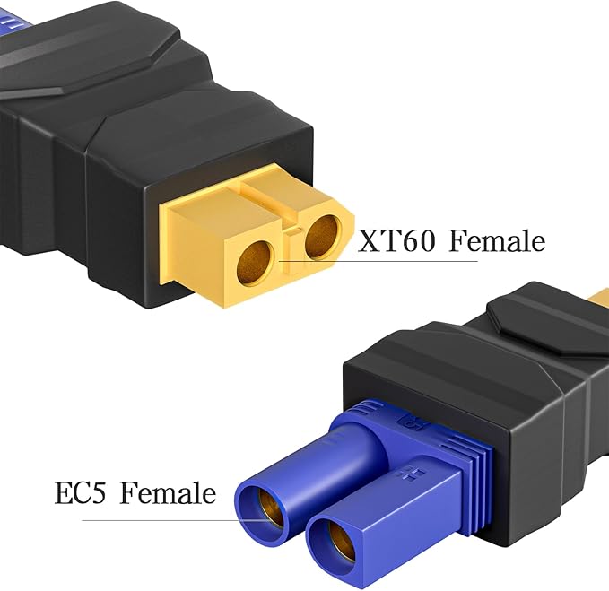 Goupchn XT60 Female to EC5 Female Connector Adapter Wireless Converter 4PCS for RC FPV Drone Car Lipo Battery Charger ESC