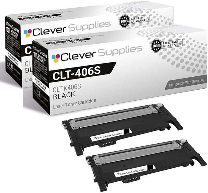 CS Replacement Toner Cartridge Compatible with Samsung CLT-406S CLT-K406S Black CLP-360 CLP-367 CLX-3304 CLX-3306FN CLP-362 CLP-367W CLX-3305 CLX-3306W CLP-363 CLP-368 CLX-3305FN CLX-3307 2 Set