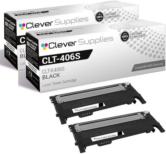 CS Replacement Toner Cartridge Compatible with Samsung CLT-406S CLT-K406S Black CLP-360 CLP-367 CLX-3304 CLX-3306FN CLP-362 CLP-367W CLX-3305 CLX-3306W CLP-363 CLP-368 CLX-3305FN CLX-3307 2 Set
