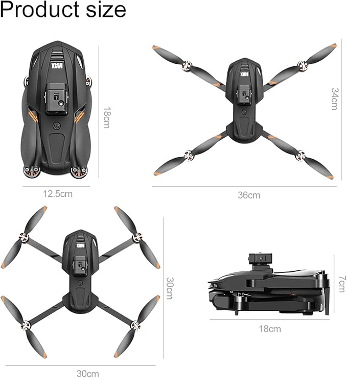 Mini Drone with Camera for Adults - 8K/4K 30FPS HD Video, 4.5" LCD FPV GPS Drone, 60-Min Flight Time (2 Batteries), 10,000ft Transmission, Auto Return, Foldable & Lightweight, Professional/Beginner Friendly (Black-3 Batteries)