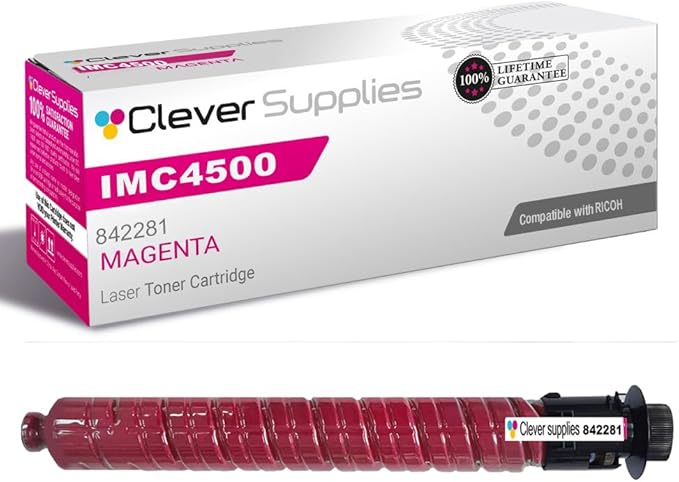 Clever Supplies CS Replacement Compatible with Ricoh IM C4500 Toner Cartridge 842281 to use with IM C6000 (Magenta, 1-Pack)