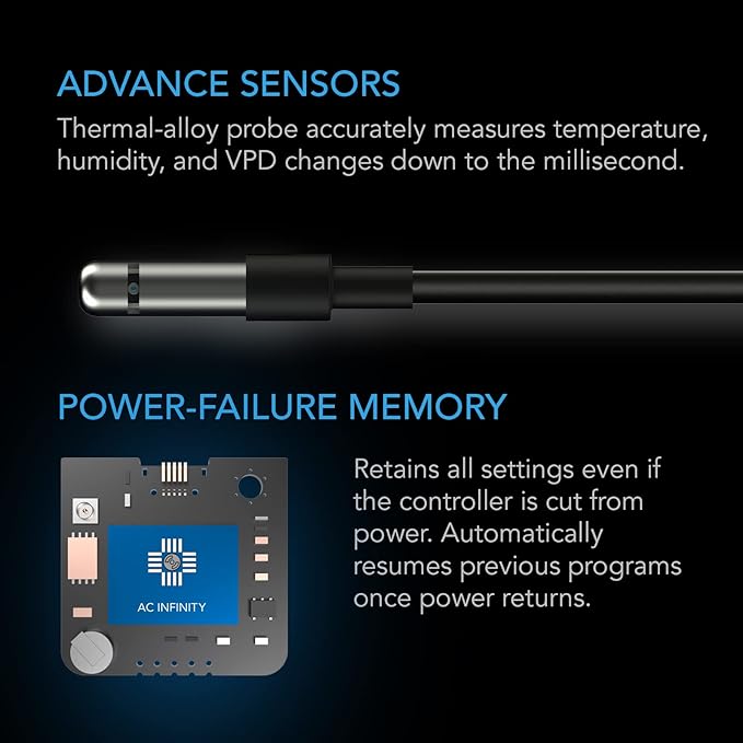AC Infinity Controller 69 PRO, Smart Environmental Controller with Temperature, Humidity, VPD, Timer, Cycle, Schedule Controls, for Grow Tent Cooling Ventilation Lighting