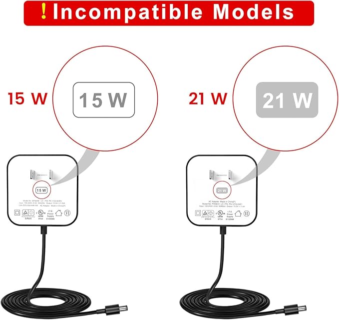 30W Power Cord Adapter Replacement for Echo Show 8 3rd Gen., Show 10 3rd Gen., Show 15, Show 21, Echo 3rd/4th Gen. - White Wall Charger Cable, 5ft
