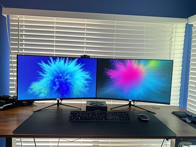 ZZA 27 Inch Curved Monitor,VA Gaming Monitor,180Hz Refresh Rate, 1ms Response, 100% sRGB, 1080p Resolution,FreeSync,VESA Mountable