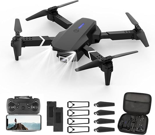 Mini Drone for Kids with 4K Dual Cameras Remote Control Toys Gifts for Boys Girls with Altitude Hold, Headless Mode, One key Return/Emergency Stop, 3D Flips 2 Batteries, Foldable RC Quadcopter.(Black)
