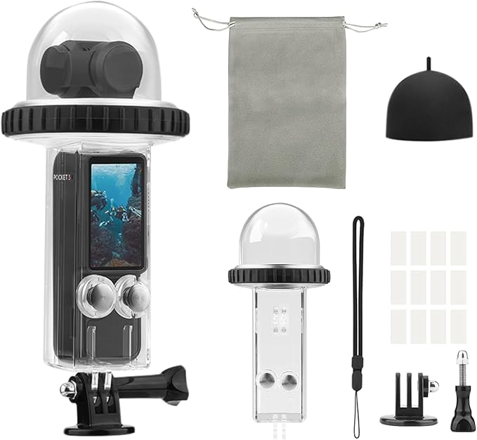 40M/131FT Dive Case for DJI Osmo Pocket 3 Waterproof Case, Underwater PC Protective Shell, Diving Housing Cover Shell with Accessories for Osmo Pocket 3 Action Camera
