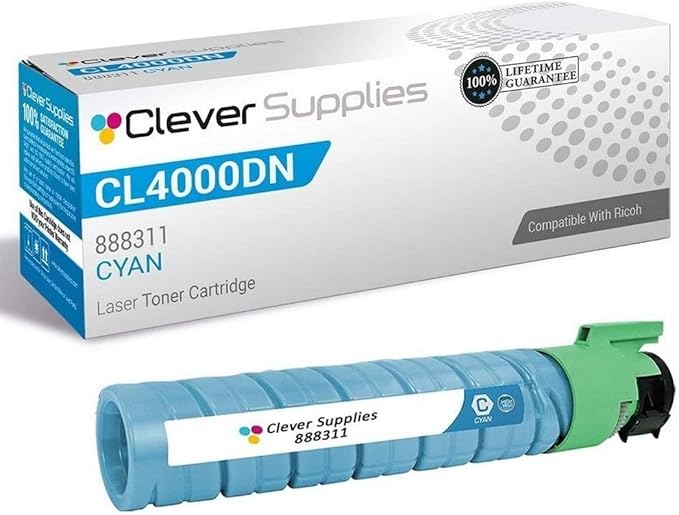 CS Replacement Toner Cartridge Compatible with Ricoh CL4000DN 888311 Cyan Color Laser Aficio CL4000DN Aficio SP C410DN Aficio SP C411DN Aficio SP C420DN LP226cn Cyan