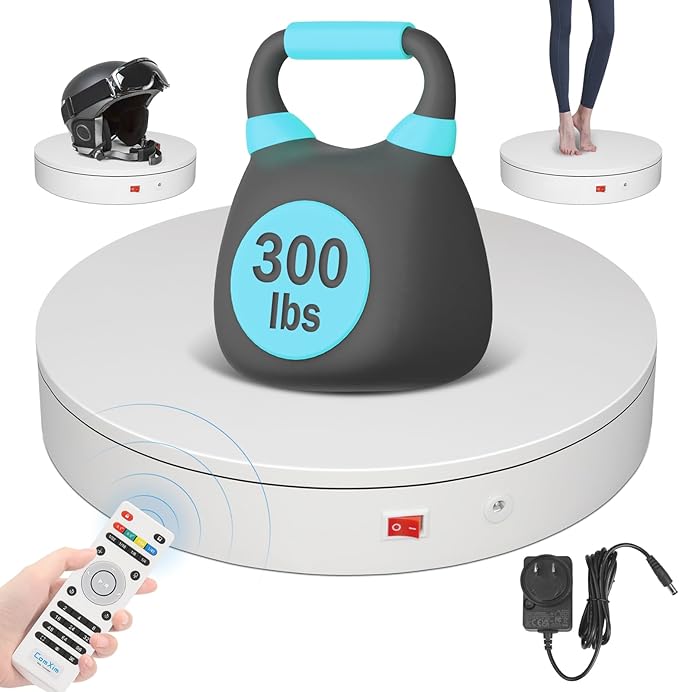 12.6In/32cm Rotating Platform, 88-300lbs Capacity Motorized Electric Turntable, Heavy Duty Motorized Rotating base, Large Motorized Rotating Display Stand,Photography Turntable with Remote