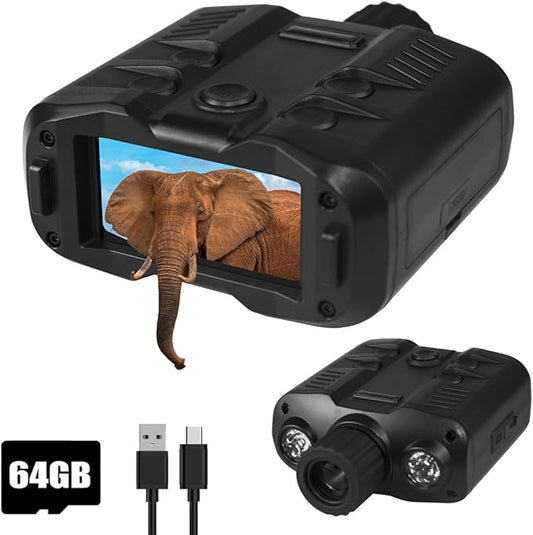 Night Vision Goggles - HD Upgraded 5level IR night vision binoculars - 8X AI Zoom, Rechargeable night vision device with Camera Built in,Save Photos and Videos, for Hunting ranging Camping(NV900)