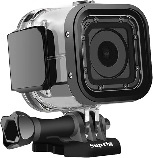 Suptig Replacement Waterproof Case Protective Housing for GoPro Session Hero 4session, 5session Outside Sport Camera for Underwater Use - Water Resistant up to 196ft (60m)