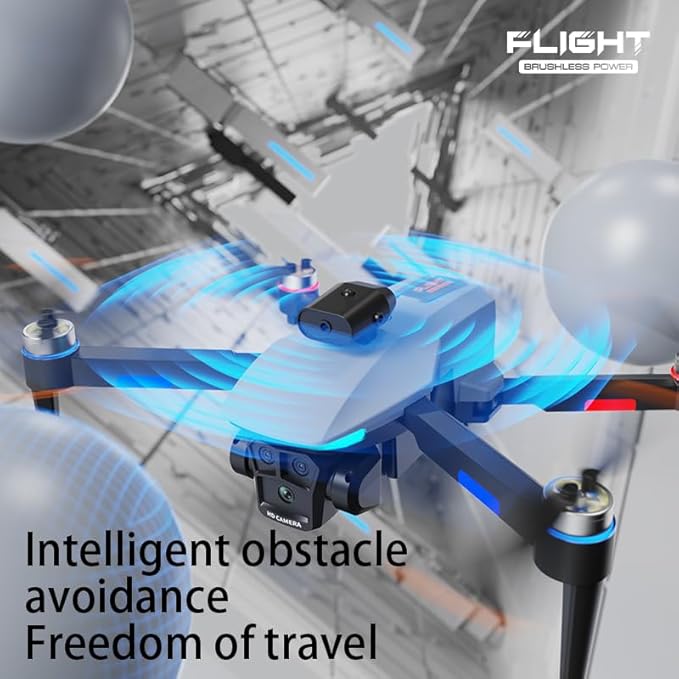 Upgraded Foldable Drone, Ideal for Indoor & Outdoor, Remote Control Drone, 360° Intelligent Obstacle Avoidance, with Screen, One Click Landing, One Key Take Off