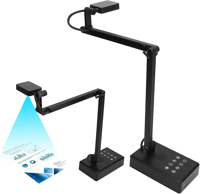 USB Document Camera, 4K Ultra 16MP Document Webcam with Adjustable Angle, Auto Manual Focus, Brightness Adjustment for Distance Learning, Remote Teaching, Web Conferencing, etc