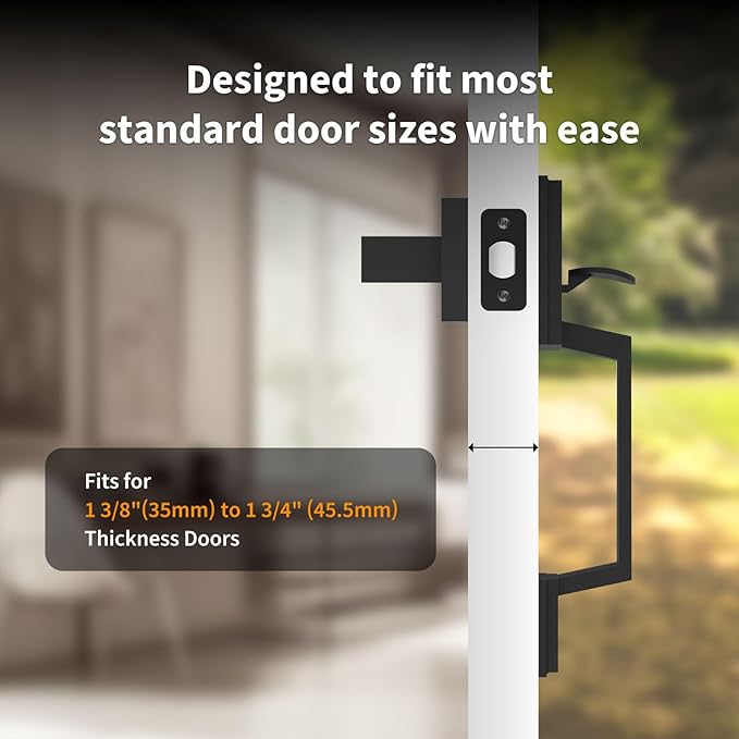 Aqara Front Door Handleset, Single Cylinder Exterior Door Entry Handle with Door Lever, Reversible for Right and Left Handed Sided Doors, Non-Locking, Ideal for Modern Doors Smart Locks