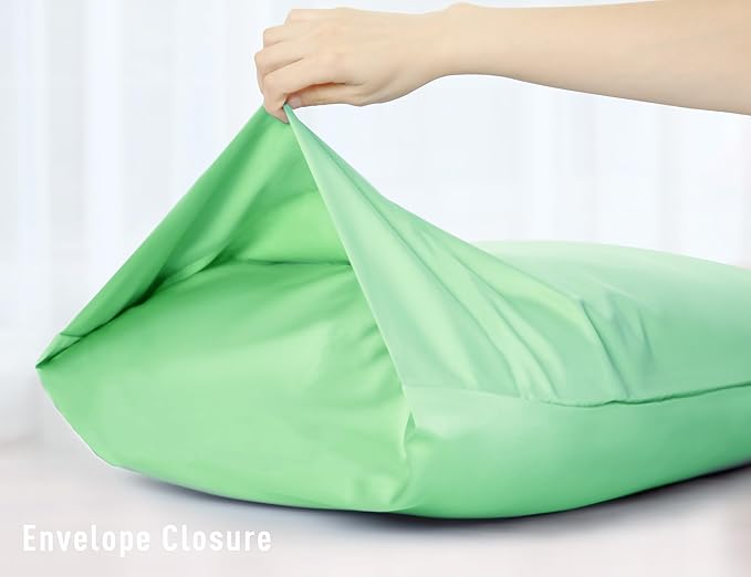 Sunflower Body Pillowcase 100% Cotton Long Pillow Cover/Case Envelope Closure 1 Pack, 21×54 inches Green Ash, Soft and Breathable