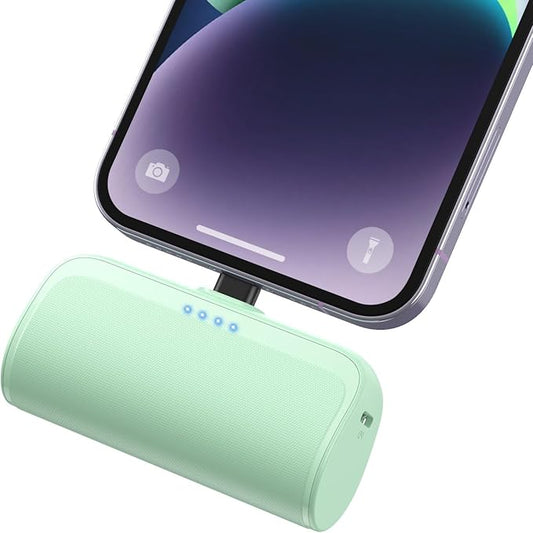 Mini Portable Charger Power Bank for iPhone,5200mAh Portable Phone Charger, Ultra-Compact PD Fast Charging Battery Pack Compatible with iPhone 14/14 Plus/Pro Max/13/12/12 Mini/11/XS/XR/X/8/7/6/6s