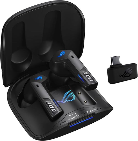ASUS ROG Cetra True Wireless SpeedNova Gaming Earbuds – Dual-Mode (BT, 2.4GHz), Realistic Audio, Dirac Opteo, Bone-Conduction AI Mic, Adaptive ANC, 46Hr Battery, PC, PS5, PS4, Switch, Mobile - Black