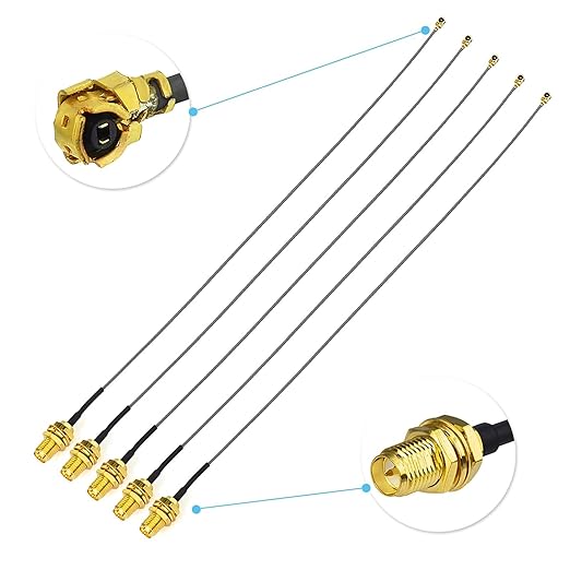 Superbat RP-SMA Pigtail 12inch RP SMA Female Cable for Wireless Routers Mini PCIe Cards Network PCI WiFi External Antenna Mod Tmobile Gateway 5-Pack