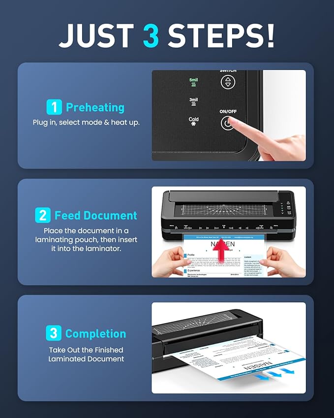 Qfun 3-10 Mil Thermal Laminator Machine 11x17 Heavy Duty Lamination Machine 4-Roller Commercial Laminating Machine 13 inch for Teacher, Large Laminate Machine with Laminating Sheets for Office School