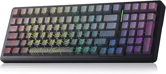 Aula F99 Keyboard Wireless Mechanical Keyboards Computer Bluetooth Gaming Keyboard Creamy Full Size Hot Swappable Custom RGB Backlit with 8000mAh Battery, Tri-Mode BT5.0/2.4GHz/USB-C (Gradient Grey)