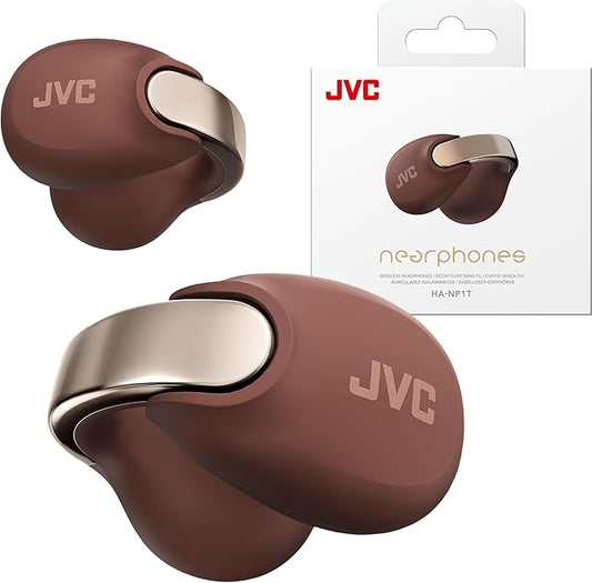 JVC Nearphones Open Ear True Wireless Headphones - Open Ear Earbuds - Bluetooth 5.3-24H Playback - IPX4 Water Resistant - Built-in Mic - Awareness & Comfort - Ear Clip Earbuds - HANP1T
