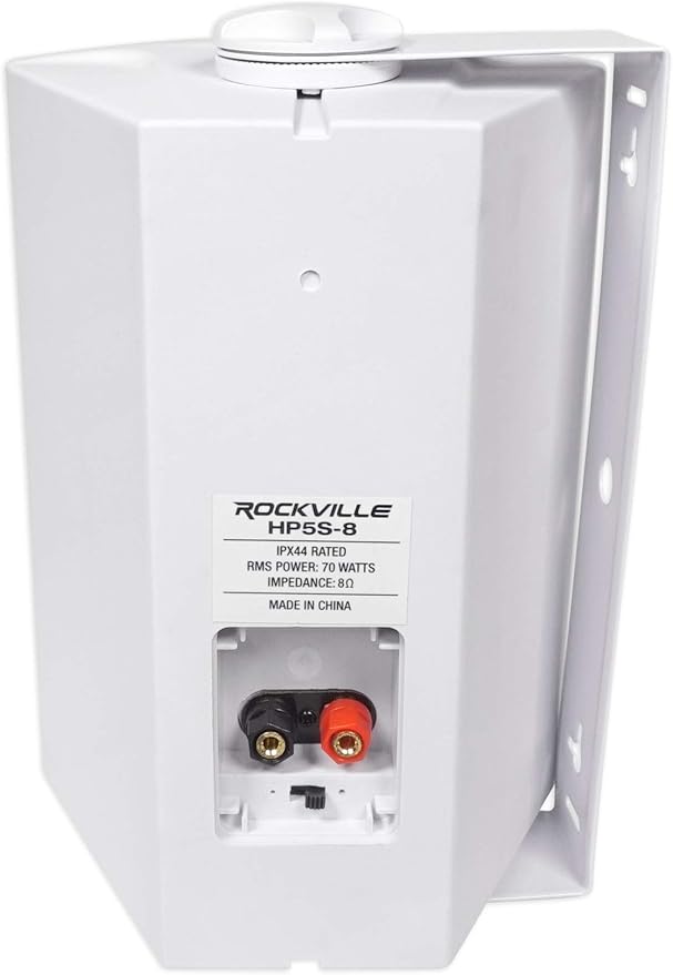 Rockville Pair HP5S-8 420W 5.25" Outdoor/Indoor Home Theater Speakers, 8 Ohm, IPX44 Water-Resistant, Swivel Brackets, High-Fidelity Sound, for Patio and Home Audio