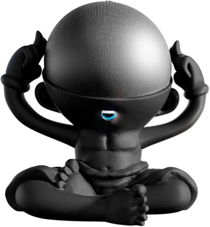 Splin Table Stand Holder Compatible with Amazon Alexa Smart Speaker Echo Dot (4th and 5th gen.) and Apple HomePod Mini, Guru Dot (Black)