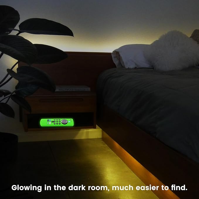 2-Pack Glowing Green + Glow Blue Remote Cover Compatible with Amazon Fire TV Stick, HD, 3rd Gen., 4K Remote Controls, Anti-Slip Silicone Protective Case with Lanyard, GITD!