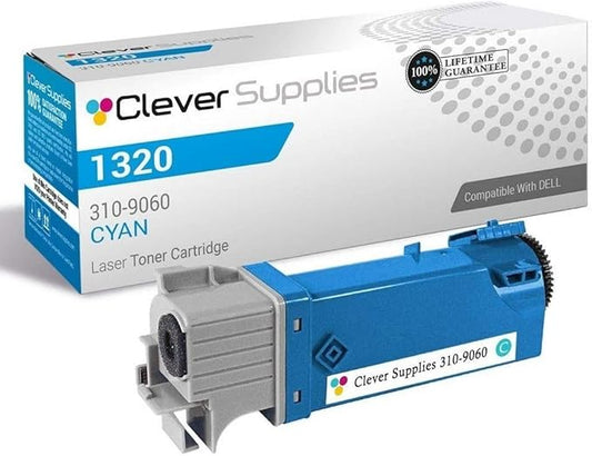 CS Replacement Toner Cartridge Compatible with Dell 1320 310-9060 Cyan 1320 1320c 2000 Page Yield
