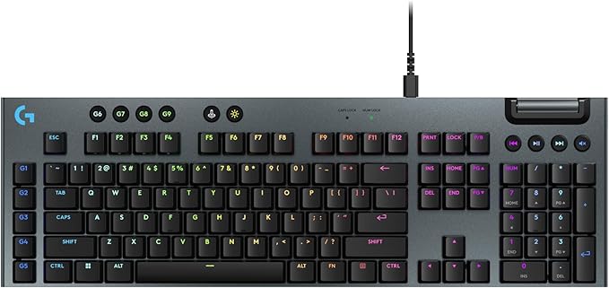 Logitech G915 X Wired Mechanical Gaming Keyboard, Double-Shot PBT Keycaps, Fully Programmable Keys, RGB Backlit Mac/PC Gaming Keyboards, Aluminum Finish, GL Tactile Switches, Black