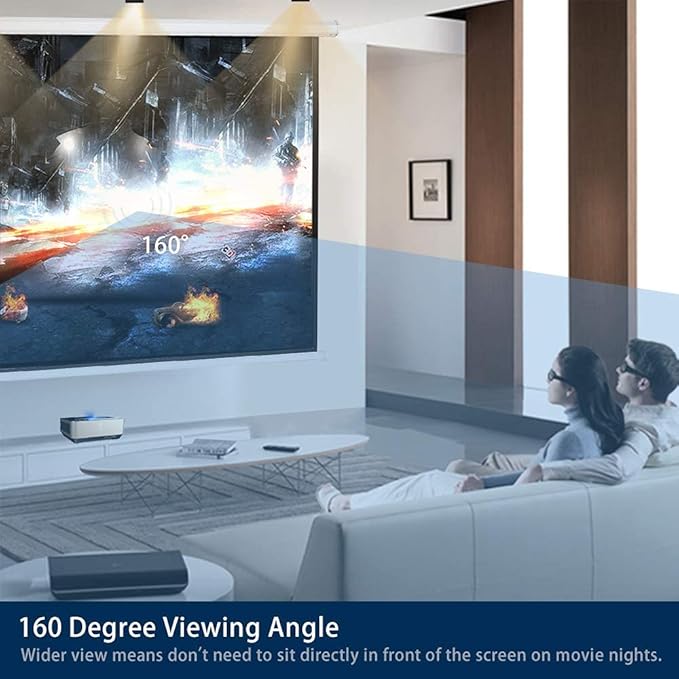 Kayle 120" Motorized Projector Screen Electric Diagonal Automatic Projection 4:3 HD Movies Screen for Home Theater Presentation Education Outdoor Indoor W/Remote Control and Wall/Ceiling Mount (White)