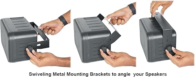 Rockville HP65S-8 Black 6.5" 500W Indoor/Outdoor Waterproof Speakers 8-Ohm with Swivel Mounts and Rustproof Metal Grilles - for Home, Patio, or Commercial Use