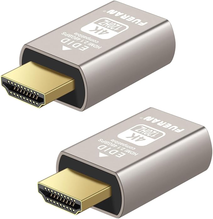 4K 120Hz HDMI 2.1 Dummy Plug – High-Resolution Virtual Display Emulator for PC, VR Headsets & Cryptocurrency Mining EDID Headless Ghost Display Adapter(4K-120Hz-2P)