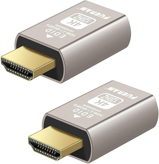 4K 120Hz HDMI 2.1 Dummy Plug – High-Resolution Virtual Display Emulator for PC, VR Headsets & Cryptocurrency Mining EDID Headless Ghost Display Adapter(4K-120Hz-2P)