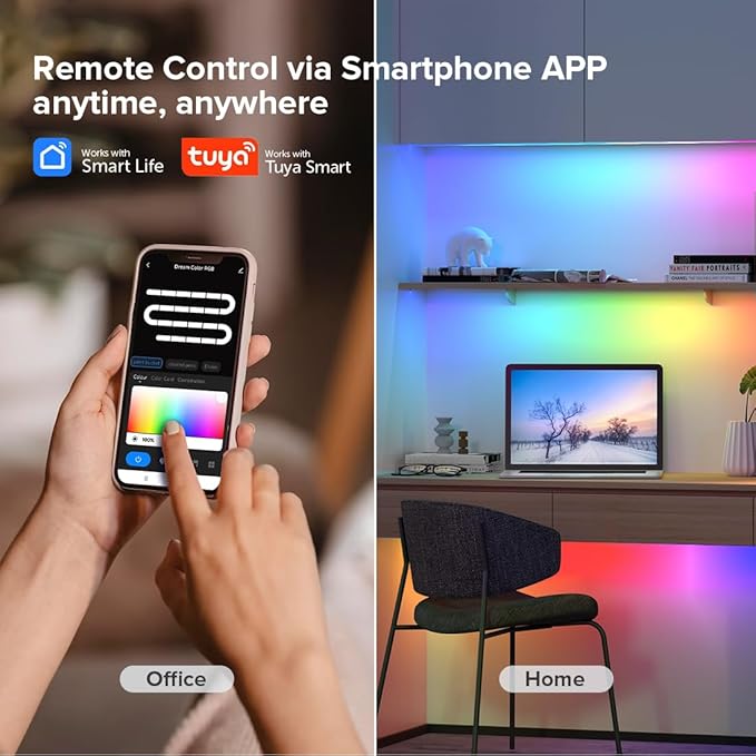 BTF-LIGHTING 2.4G WiFi DR04W SPI RGBW Controller RC03RF RF Remote Tuya APP/Smart Life/Google Home/Alexa Control Support SK6812RGBW SMD/FCOB WS2814 IC etc Addressable RGB+W LED Strip STA Mode