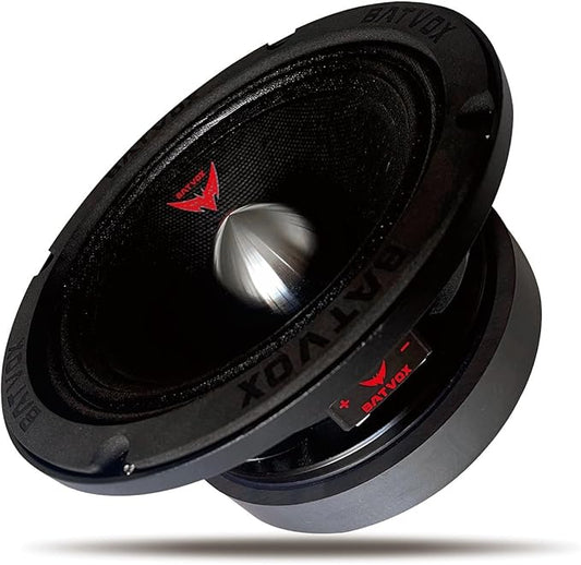 MX65S2 Midrange Loudspeaker 6.5" Silver Bullet, 600W Max, 4 Ohms, Premium Quality Audio Door Speakers for Car or Truck Stereo Sound System, Black (1 Speaker)