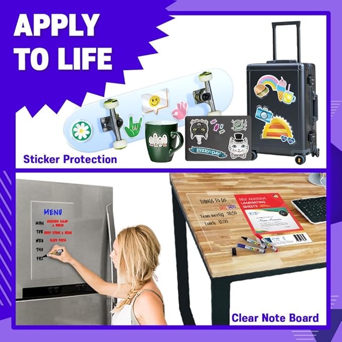 No Heat Laminating Sheets Self Sealing 15, 20, 25, 50, 100 Pack, 4mil Thickness, No Machine Self Adhesive Laminating Sheets by HA SHI (15 Sheets(Letter Size,9x12 Inch) Transparent, Letter Sizes)