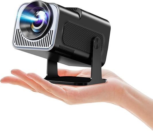 【180°-Rotation Adjustable Stand】HIPPUS Smart Mini Projector with WiFi and Bluetooth,1080P Portable 4k Outdoor Portable Projector,300ASIN LM,Support 2.4G/5G Wi-Fi6, BT5.2 With Android 11,Black.