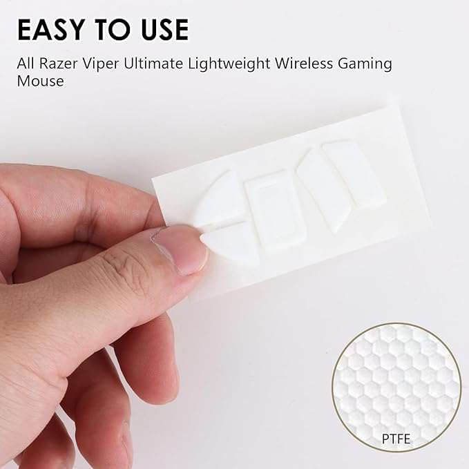 2 Pack Ultimate Lightweight Wireless Gaming Mouse Feet Sliding Stickers, Mice Glass Skates Pad, Replacement Glide Stickers for Smooth Control and Precision on Any Gaming Surface (PTFE)