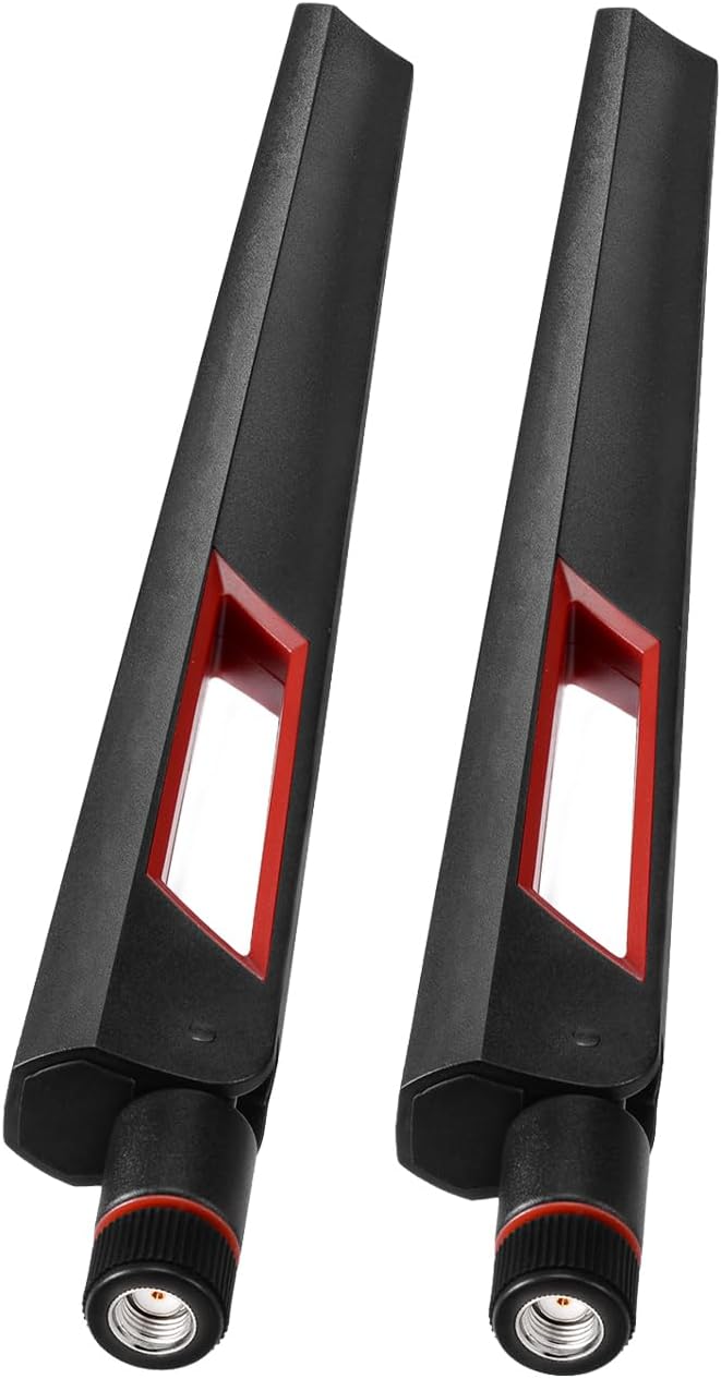 Superbat WiFi 6 6E Tri-Band Antenna 2.4GHz 5GHz 6GHz RP-SMA Male Omni-Directional Antenna - 2-Pack for Router PC Desktop PCIe WiFi Card IP Security Cameras USB Adapter