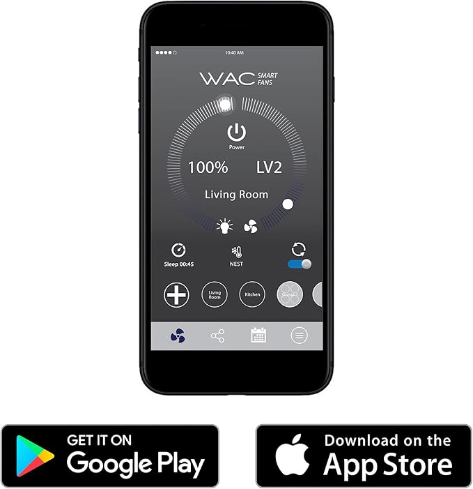 WAC Smart Fans Odyssey Indoor and Outdoor 5-Blade Smart Home Ceiling Fan 52in Matte Black with 3000K LED Light Kit and Remote Control works with Alexa and iOS or Android App