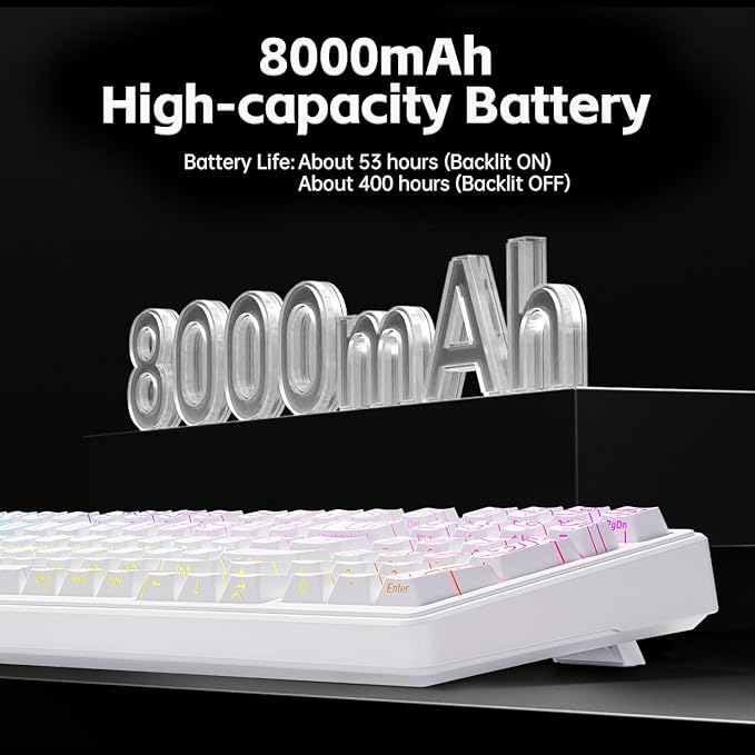 x AULA F99 Keyboard Gaming, Wireless Mechanical Keyboards, Hot Swappable Custom Creamy White Keyboard, RGB Backlit PC Gaming Keyboards,BT5.0/2.4GHz/USB-C,Topographic Side-printed Keycaps,LEOBOG Switch