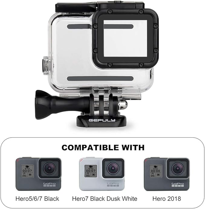 Waterproof Case for GoPro Hero 2018/7/6/5 Black - 45M Underwater Protective Dive Housing Shell for Go Pro Hero7 Hero6 Hero5 Camera with Tripod Bracket Accessories